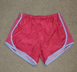 Nike shorts with liner - pink with blue trim - youth large - Athletic Shorts